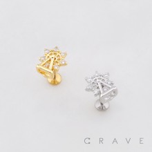 FERRIS WHEEL MULTI CZ THREADLESS (PUSH IN) 316L SURGICAL STEEL LABRET SET